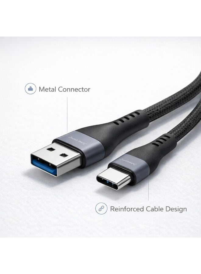 تشابي لاين  كابل تشابلاين USB-A إلى USB-C، شحن سريع 60 واط، طول 1200 مم، أسود، معدن وسيليكا جل، CA1 - Image 4